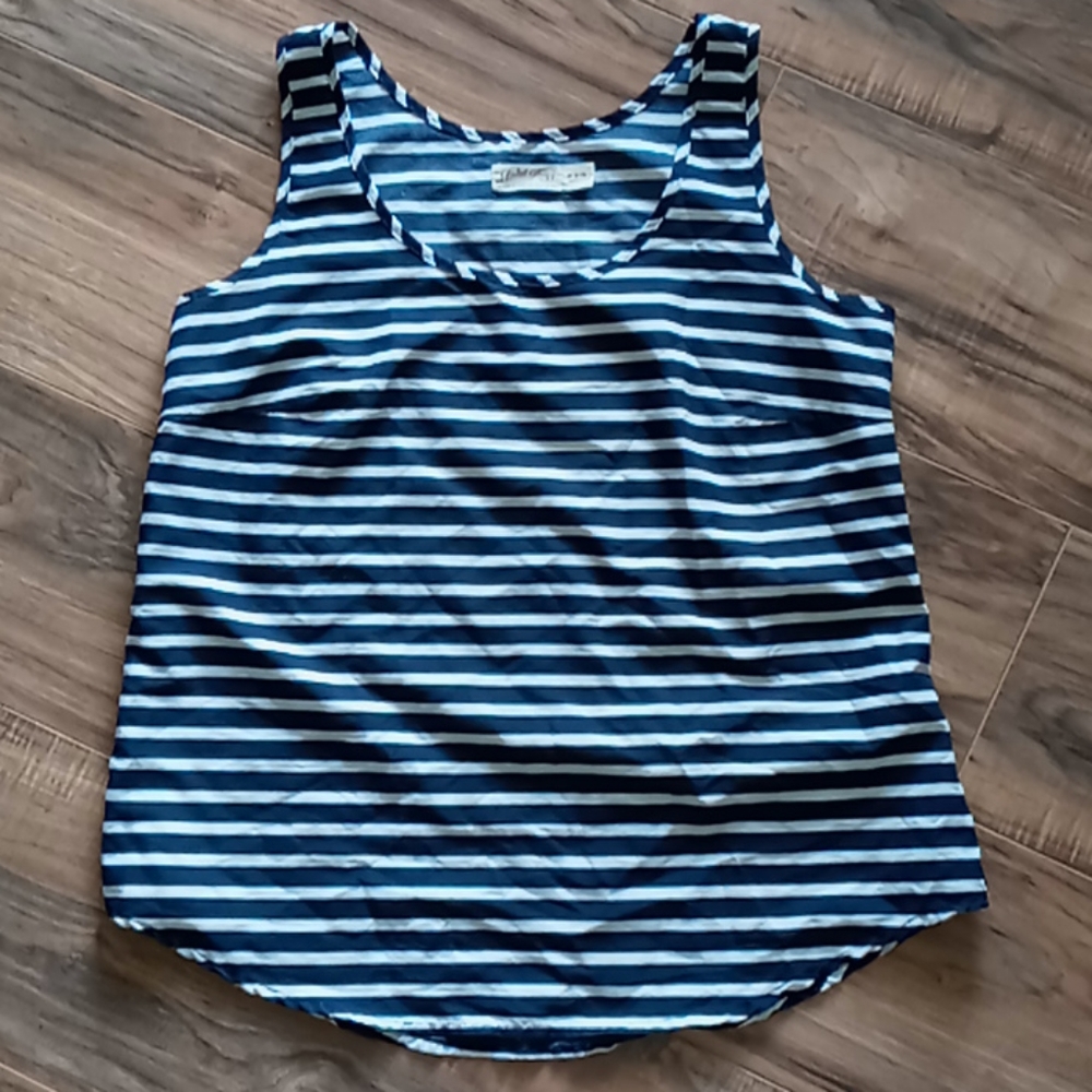 Blue and white stripe top